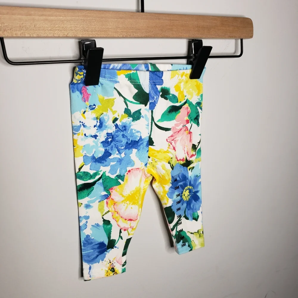 NWT Ralph Lauren 3 Months Baby Girl Bright & Colorful Floral Leggings